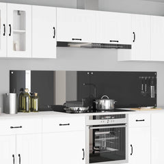 Kitchen Backsplash 70 x 50 cm Tempered Glass 2 pcs Dark Grey 110 cm