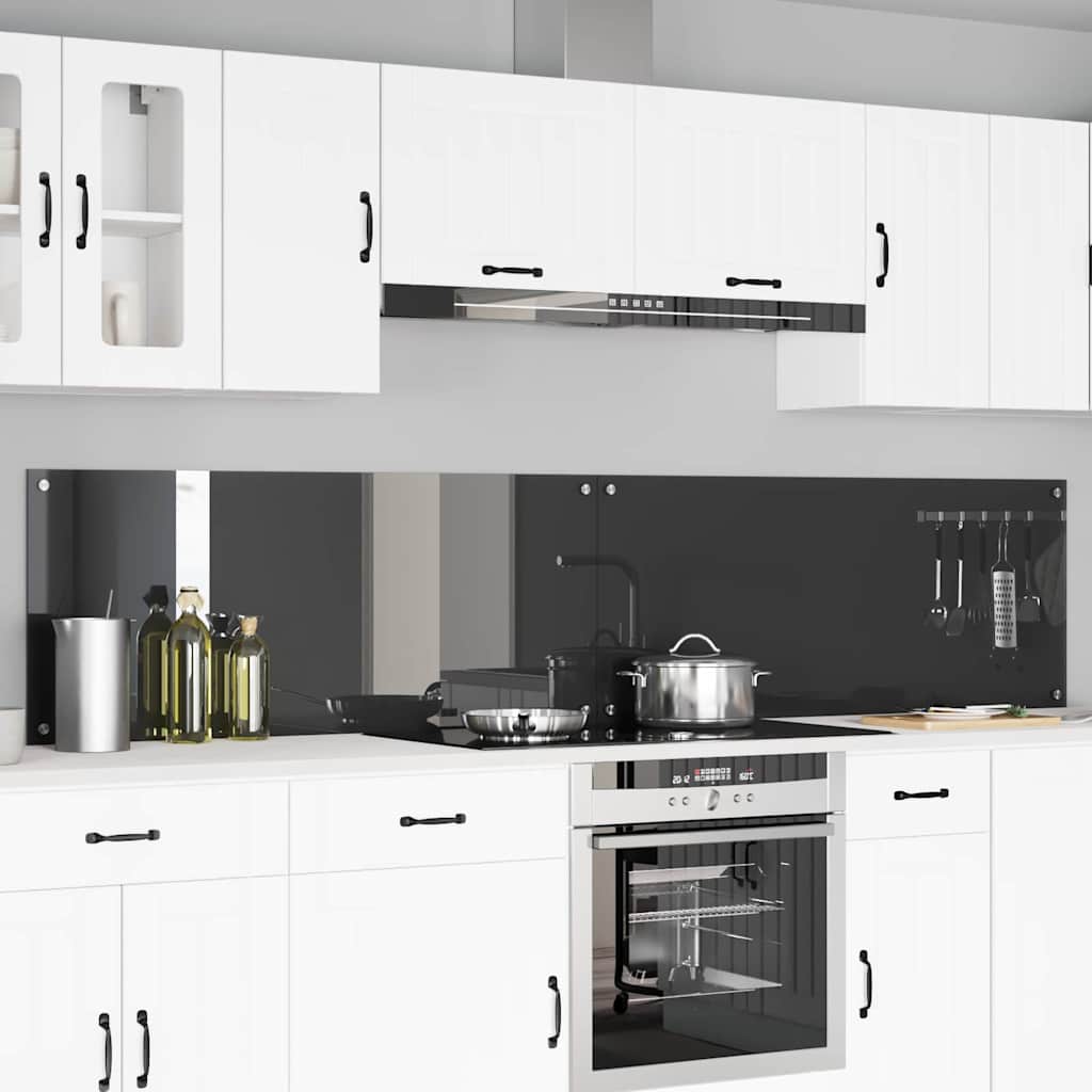 Kitchen Backsplash 70 x 50 cm Tempered Glass 2 pcs Dark Grey 120 cm