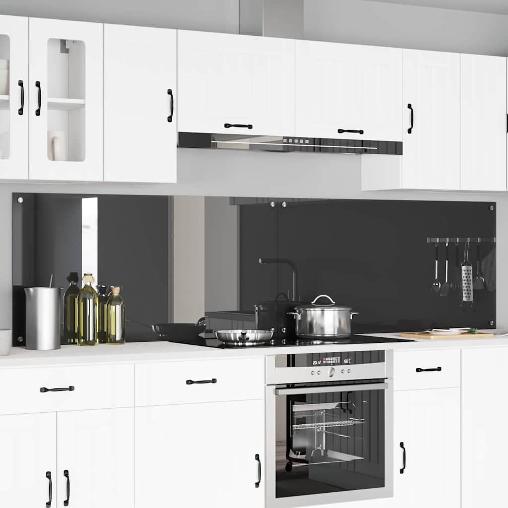 Kitchen Backsplash 70 x 60 cm Tempered Glass 2 pcs Dark Grey 120 cm