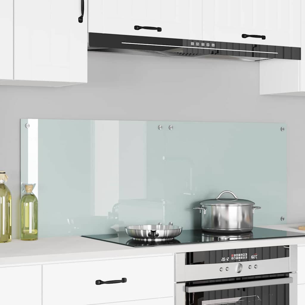 vidaXL Kitchen Backsplash 2 pcs White 70 x 50 cm Tempered Glass 1