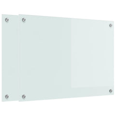 vidaXL Kitchen Backsplash 2 pcs White 70 x 50 cm Tempered Glass 2