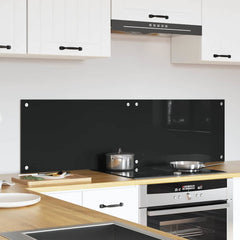 vidaXL Kitchen Backsplash 2 pcs Black 70 x 40 cm Tempered Glass 3