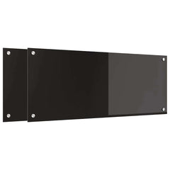 vidaXL Kitchen Backsplash 2 pcs Black 100 x 40 cm Tempered Glass 2