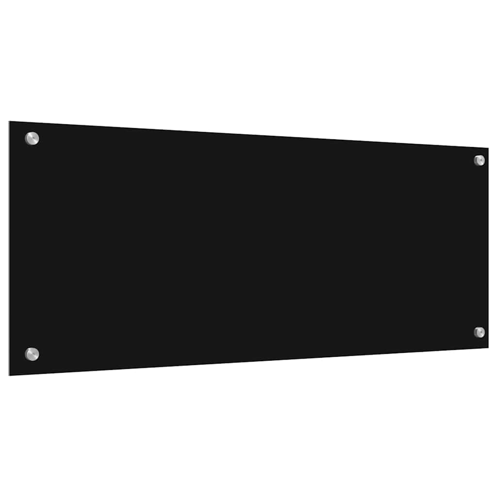 vidaXL Kitchen Backsplash 2 pcs Black 100 x 40 cm Tempered Glass 6