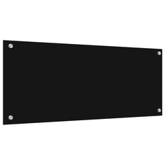 vidaXL Kitchen Backsplash 2 pcs Black 100 x 40 cm Tempered Glass 6