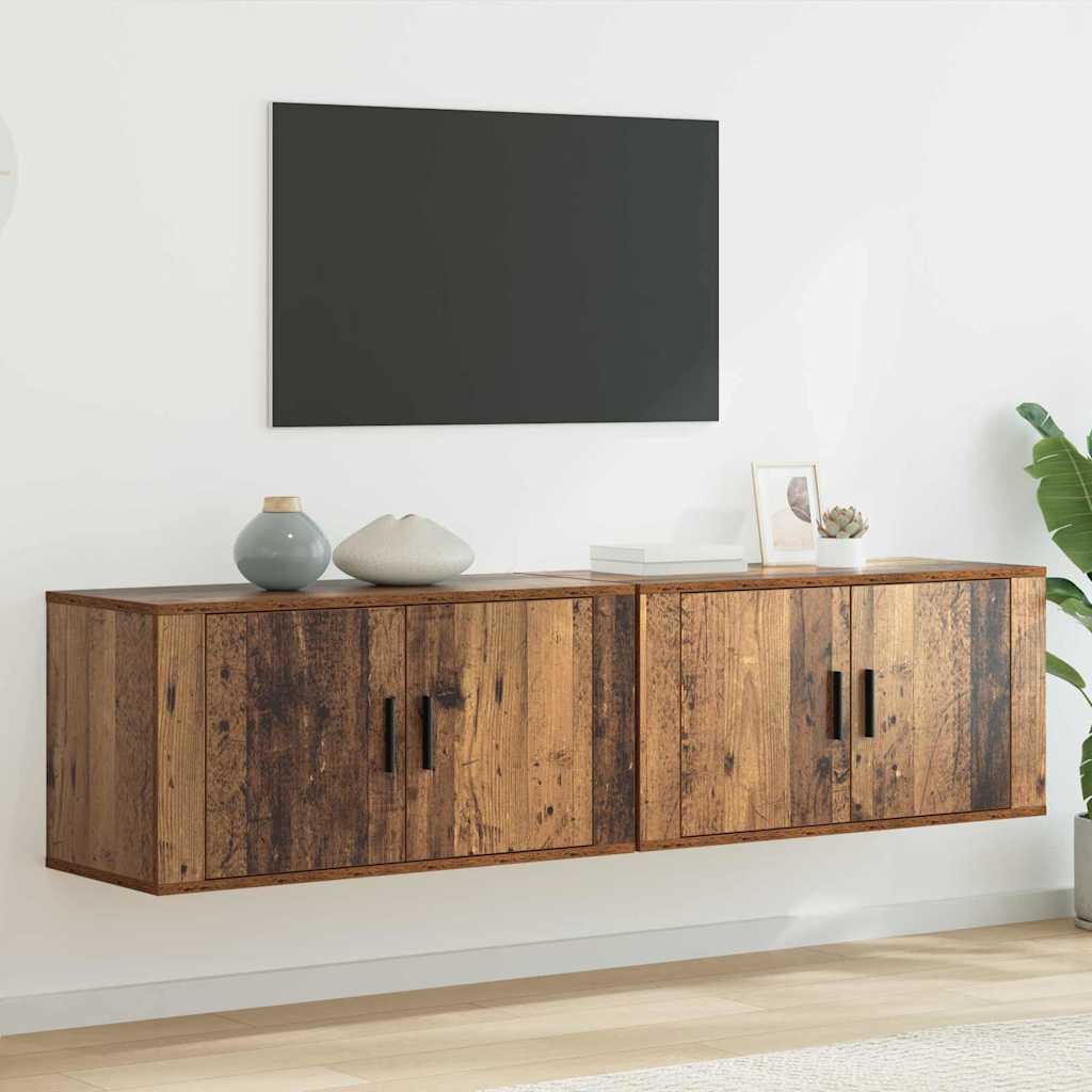 Wall-mounted TV Cabinet Set 80x34.5x40 cm 2 pcs Old wood