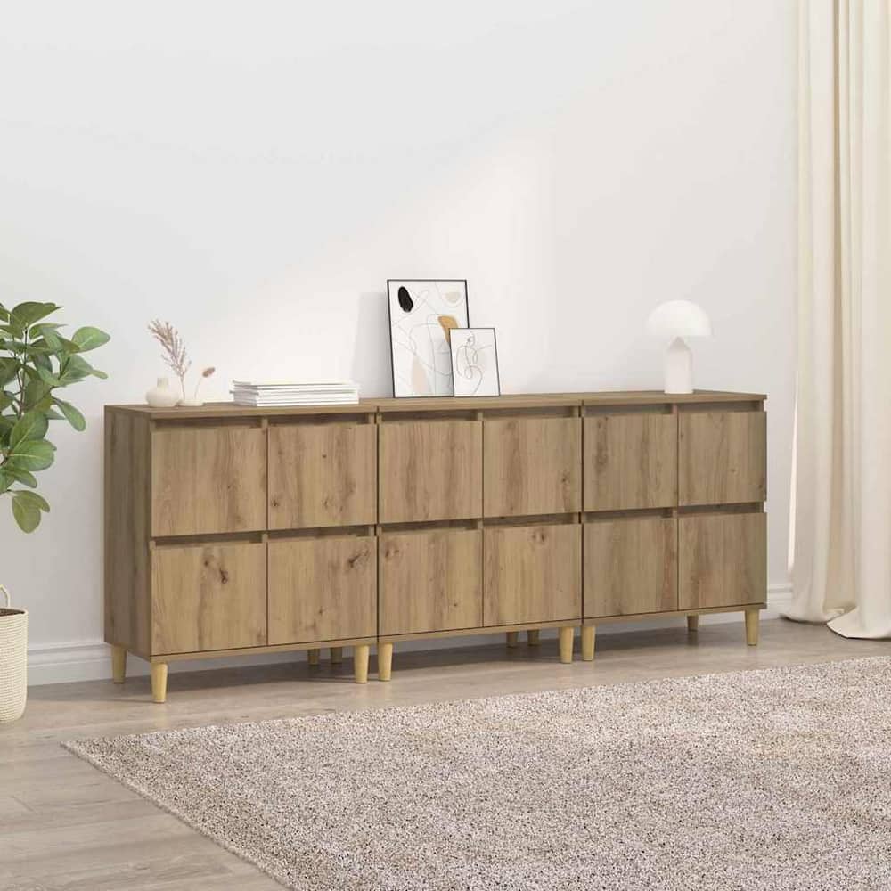 Sideboards 60x35x70 cm Engineered Wood 3 pcs Artisan oak