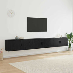Wall-mounted TV Cabinet Set 100x34.5x40 cm 3 pcs Black oak