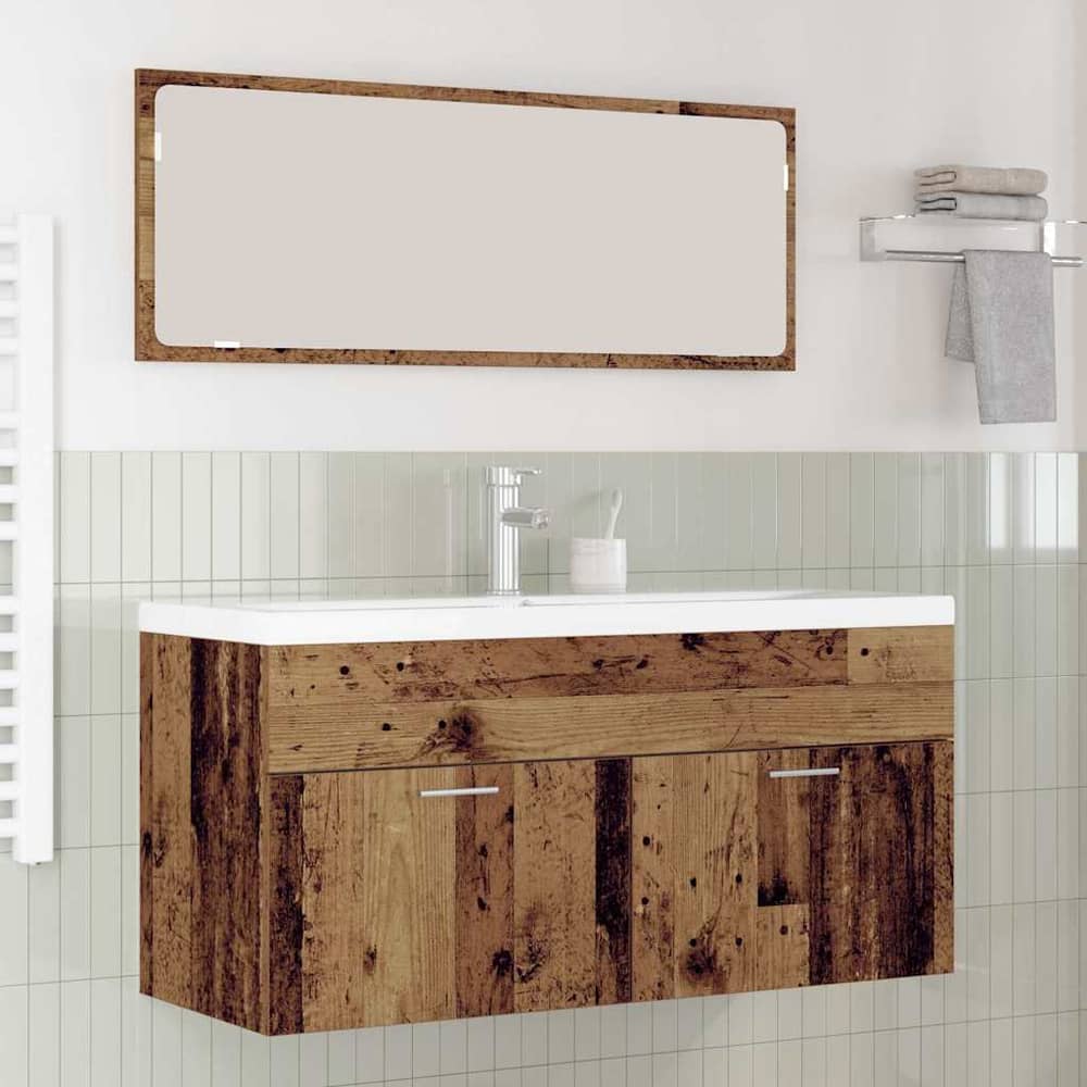 Bathroom Cabinet Old Wood 100 x 38.5 x 46 cm Engineered Wood 1