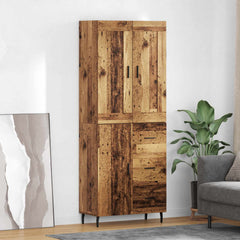 Highboard 69.5x34x180 cm Engineered Wood 1 Door 3 Drawers Old wood