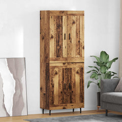 Highboard 69.5x34x180 cm Engineered Wood 2 Wood Doors Old wood