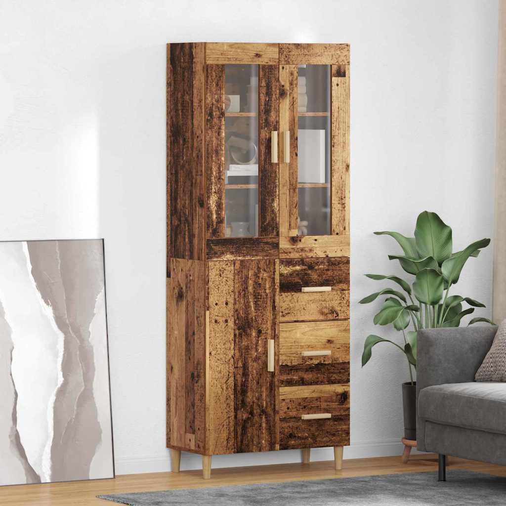 Highboard 34.5 x 34 x 180 cm Engineered Wood Old wood