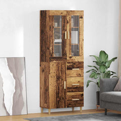 Highboard 34.5 x 34 x 180 cm Engineered Wood Old wood