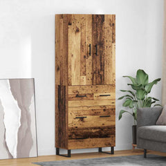 Highboard 69.5x34x180 cm Engineered Wood 3 Drawers Old wood