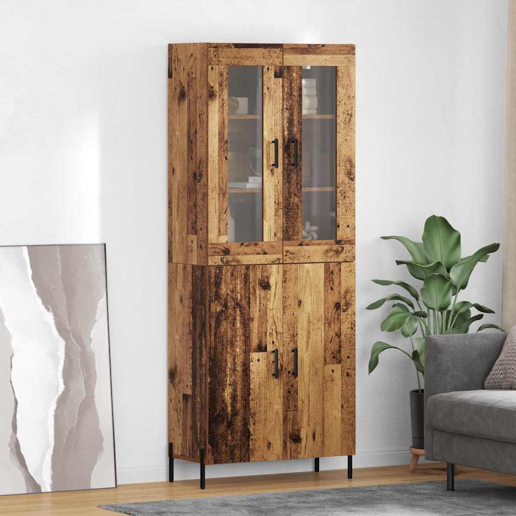 Highboard 69.5x34x180 cm Engineered Wood 2 Doors Old wood