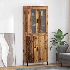 Highboard 69.5x34x180 cm Engineered Wood 2 Doors Old wood