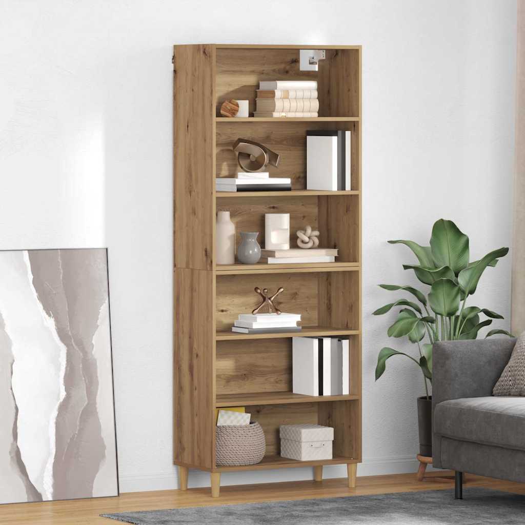 Highboard 69.5 x 32.5 x 180 cm Engineered Wood Artisan Oak 3 shelves