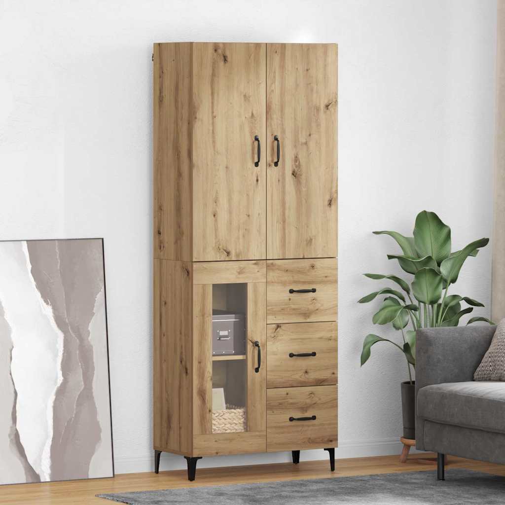 Highboard 69.5 x 34 x 180 cm Engineered Wood Artisan oak