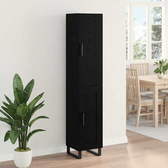 Highboard 34.5x34x180 cm Engineered Wood 1 Wood Door Black oak