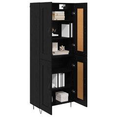 Highboard 69.5x34x180 cm Engineered Wood 2 Wood Doors Black oak