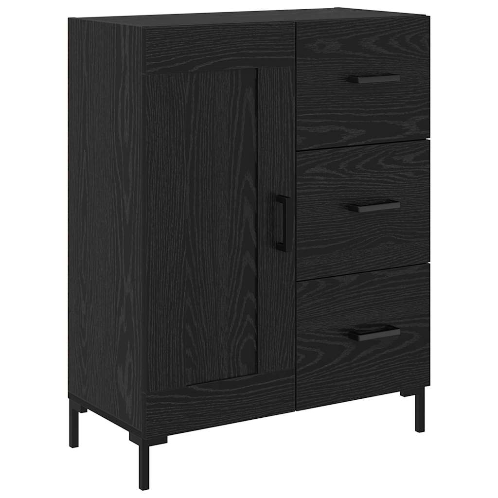 Highboard 69.5x34x180 cm Engineered Wood 1 Wood Door 3 Drawers Black oak