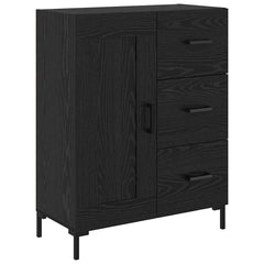 Highboard 69.5x34x180 cm Engineered Wood 1 Wood Door 3 Drawers Black oak
