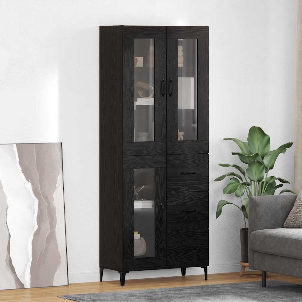 Highboard 69.5 x 34 x 180 cm Engineered Wood Black oak