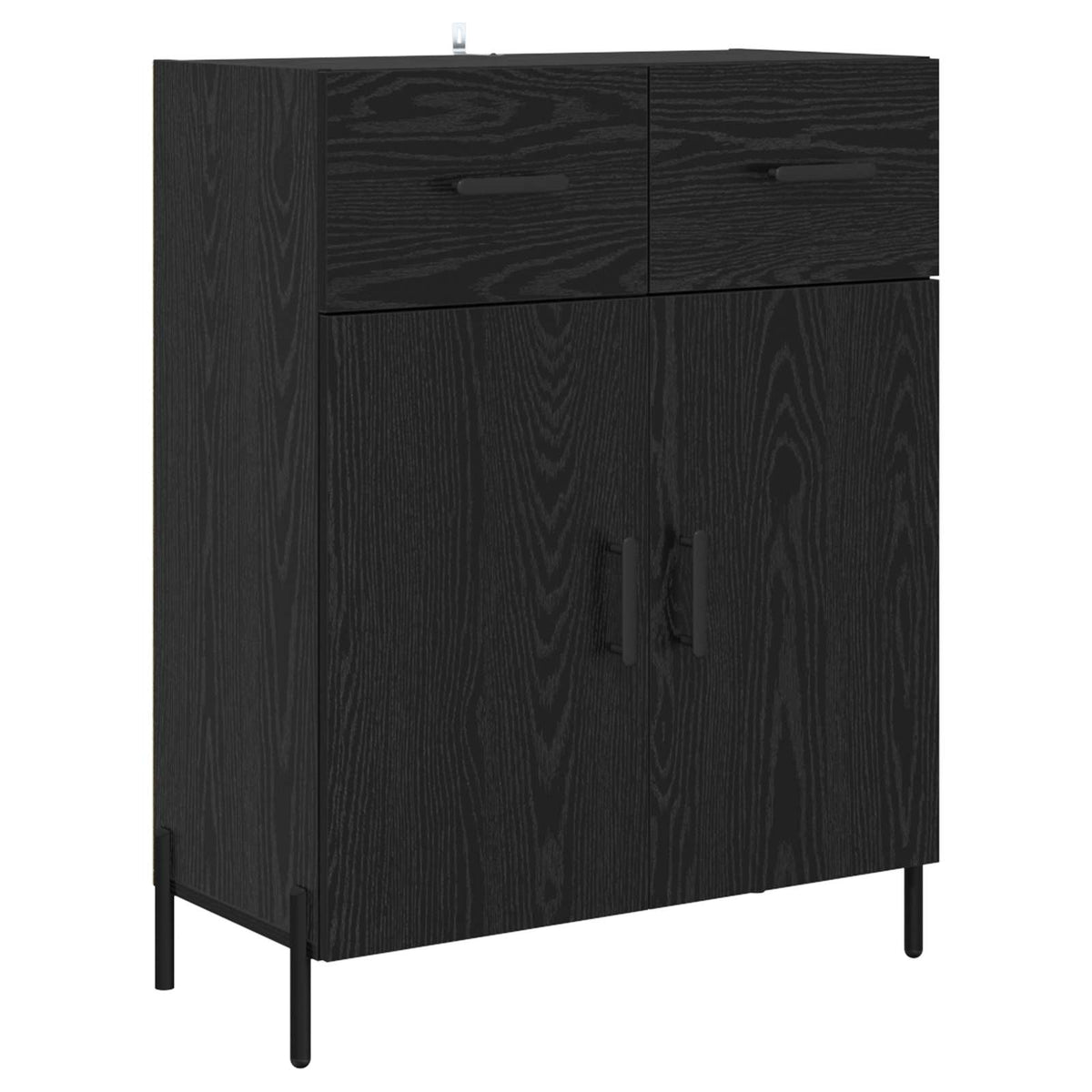 Highboard 69.5x34x180 cm Engineered Wood 2 Doors 2 Drawers Black oak