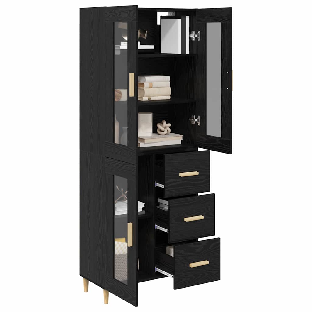 Highboard 69.5 x 34 x 180 cm Engineered Wood Black oak