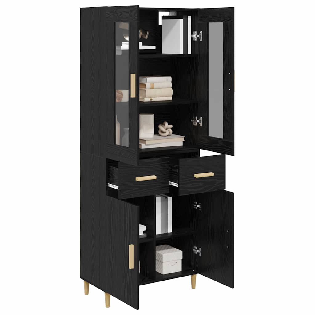 Highboard 69.5 x 34 x 180 cm Engineered Wood Black oak