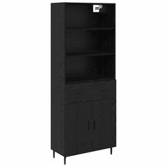 Highboard 69.5x34x180 cm Engineered Wood 2 Doors 2 Drawers Black oak