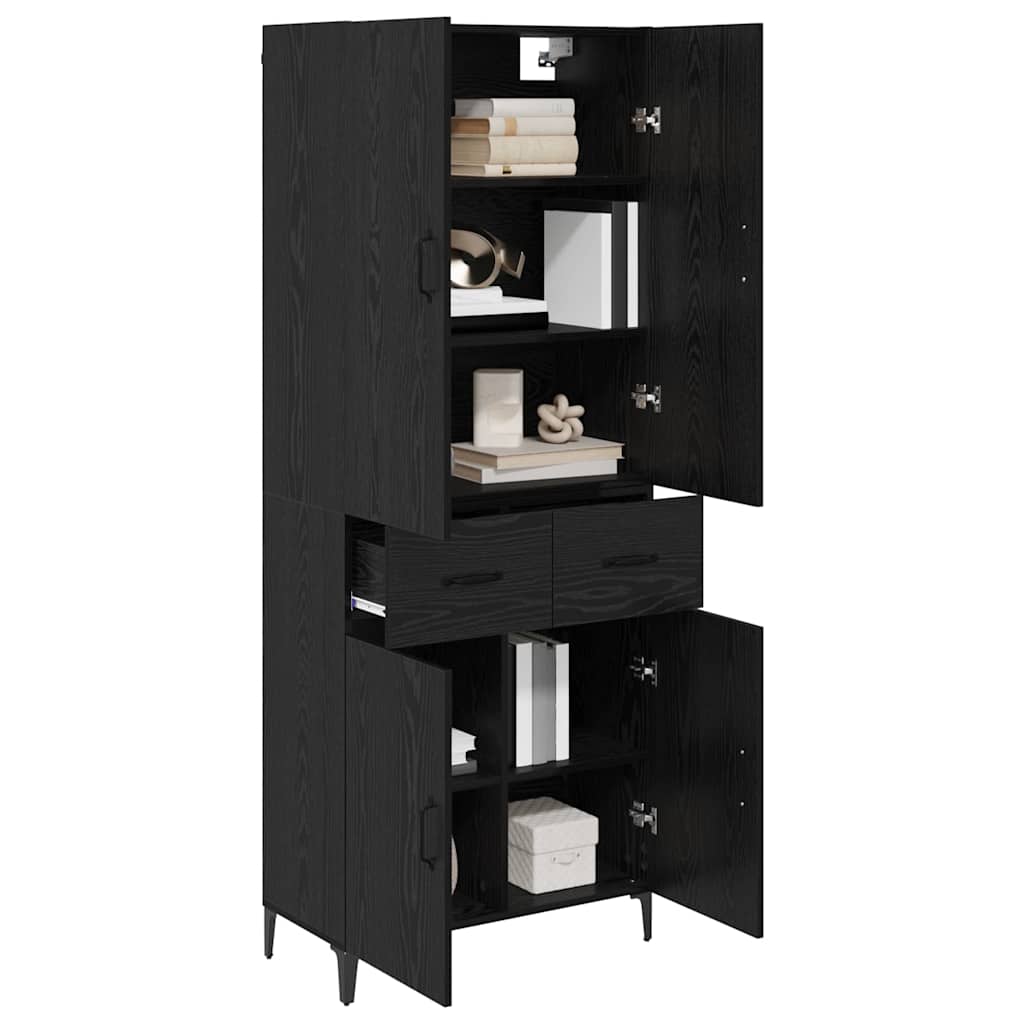 Highboard 69.5 x 34 x 180 cm Engineered Wood Black oak
