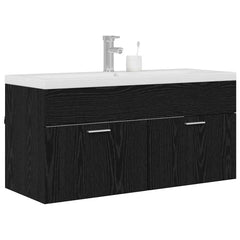 Bathroom Cabinet Black Oak 100 x 38.5 x 46 cm Engineered Wood 3