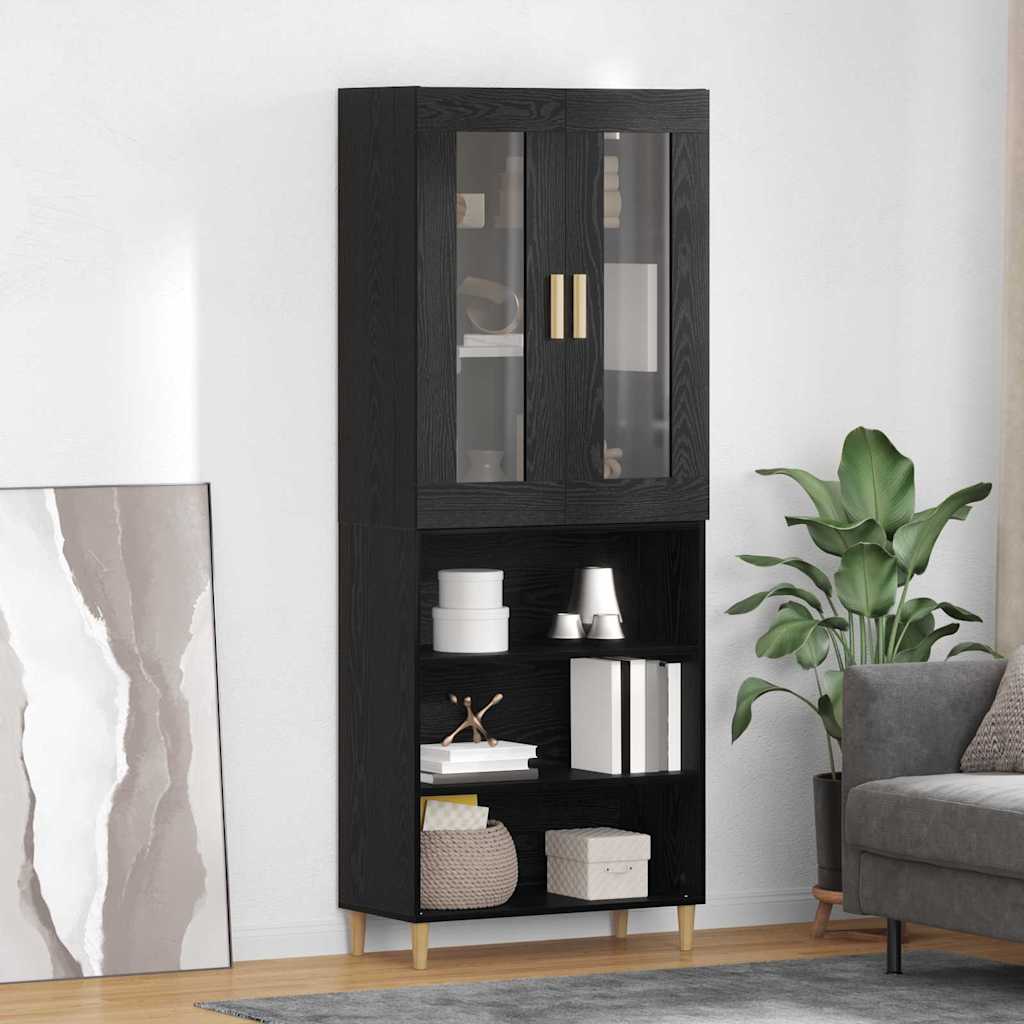 Highboard 69.5 x 34 x 180 cm Black oak