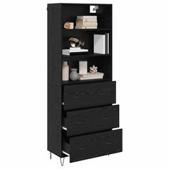 Highboard 69.5x34x180 cm Engineered Wood 3 Drawers Black oak