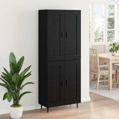 Highboard 69.5x34x180 cm Engineered Wood 2 Wood Doors Black oak
