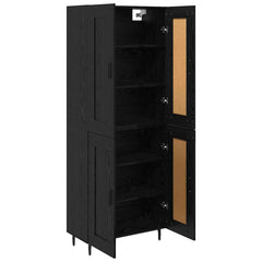 Highboard 69.5x34x180 cm Engineered Wood 2 Wood Doors Black oak