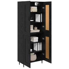 Highboard 69.5x34x180 cm Engineered Wood 2 Wood Doors Black oak