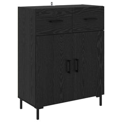 Highboard 69.5x34x180 cm Engineered Wood 2 Doors 2 Drawers Black oak