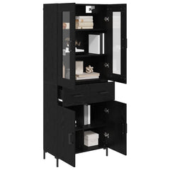 Highboard 69.5x34x180 cm Engineered Wood 2 Doors 2 Drawers Black oak