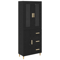 Highboard 34.5 x 34 x 180 cm Engineered Wood Black oak
