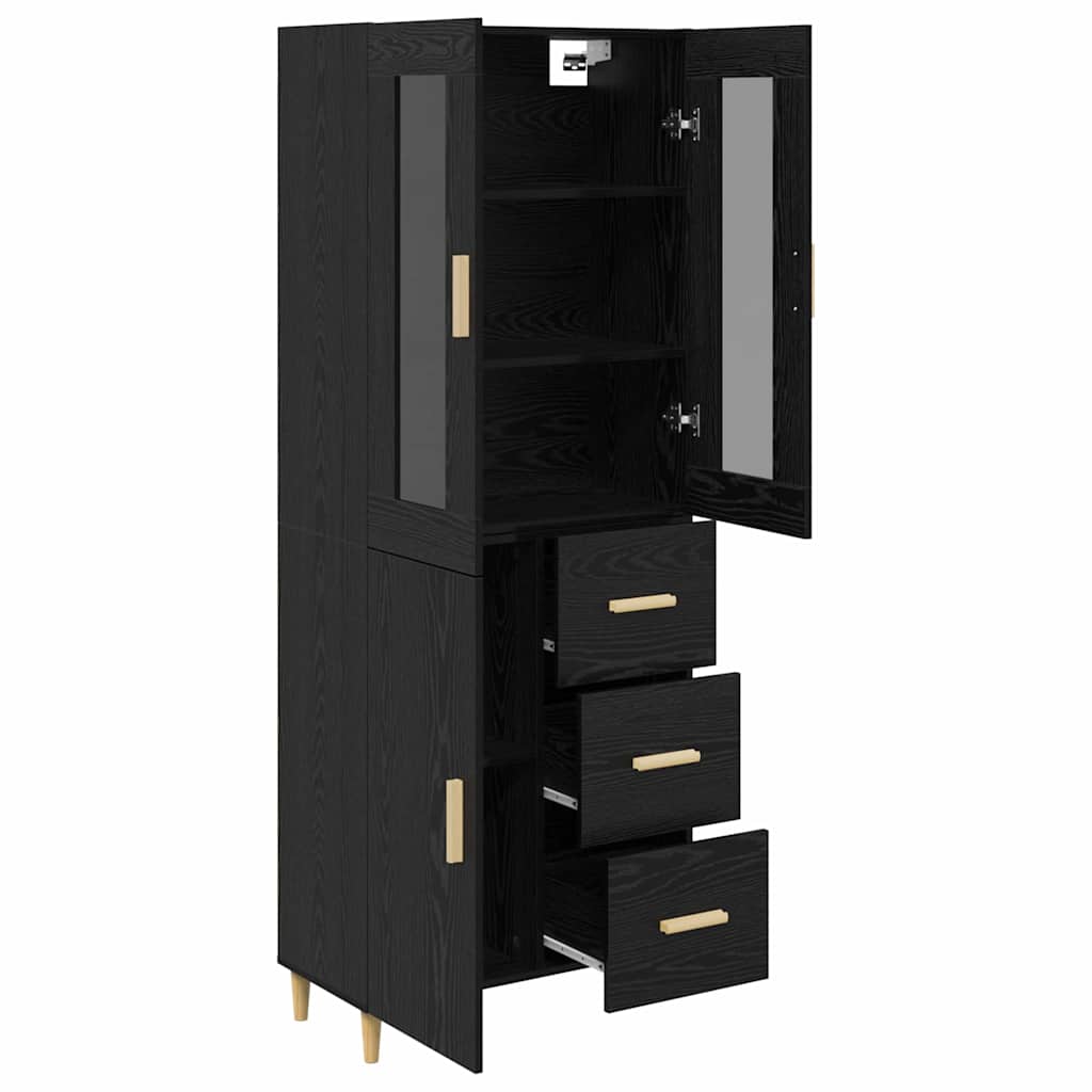 Highboard 34.5 x 34 x 180 cm Engineered Wood Black oak