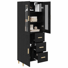 Highboard 34.5 x 34 x 180 cm Engineered Wood Black oak