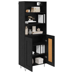 Highboard 69.5x34x180 cm Engineered Wood 2 Wood Doors Black oak