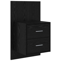 Bed Headboard with Cabinets Engineered Wood Two Drawers Black oak