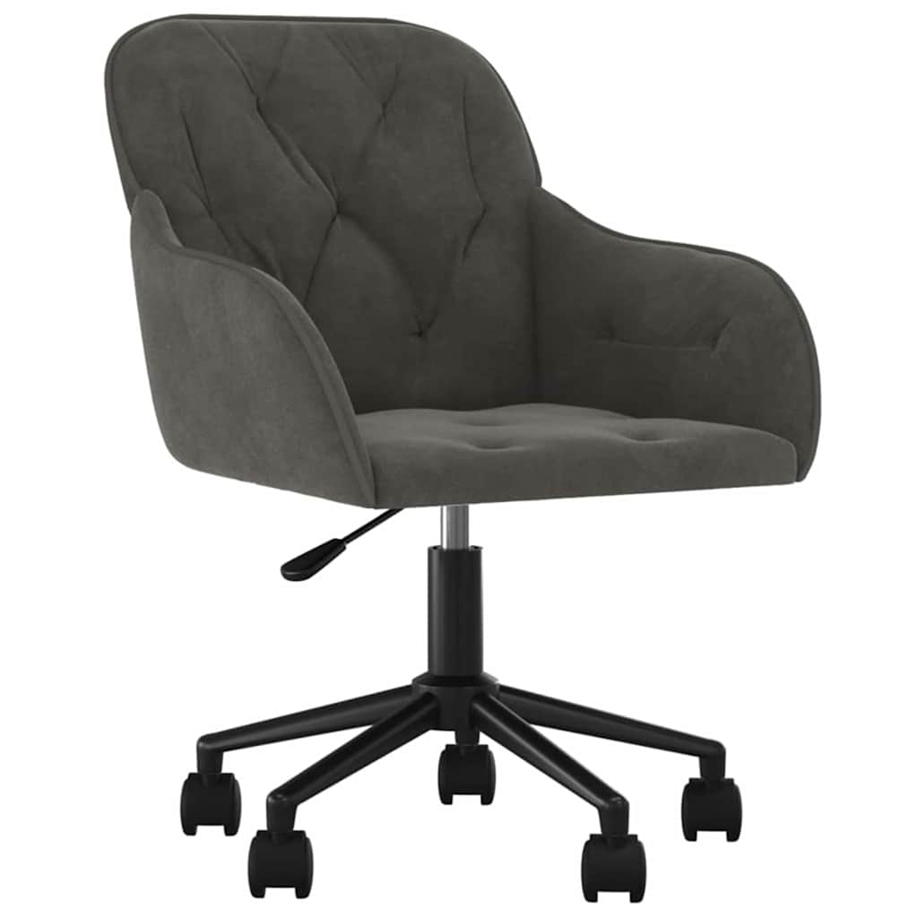 Office Chair with Wheel 56 x 61.5 x 72 cm Velvet Dark grey