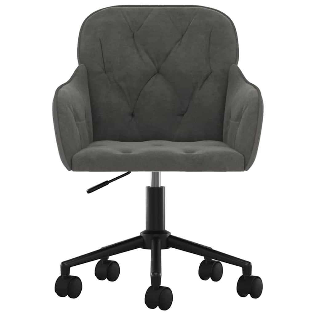 Office Chair with Wheel 56 x 61.5 x 72 cm Velvet Dark grey