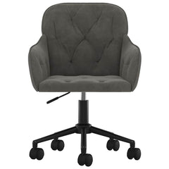 Office Chair with Wheel 56 x 61.5 x 72 cm Velvet Dark grey
