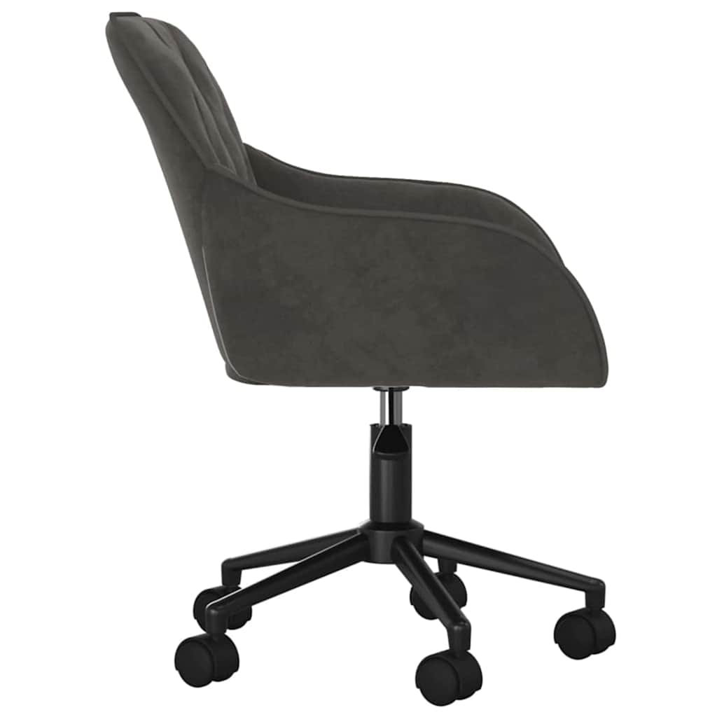 Office Chair with Wheel 56 x 61.5 x 72 cm Velvet Dark grey