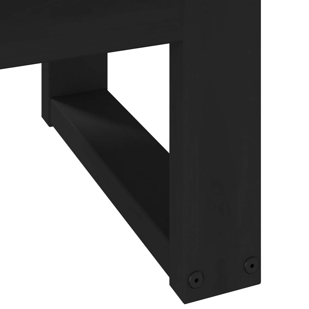 Coffee Table NOAIN 119 x 60 x 40 cm Solid Pine Wood Black U shape